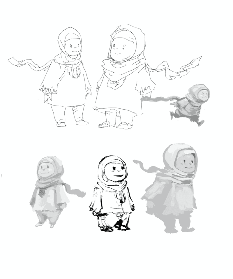 Leena Game player character concept art 2